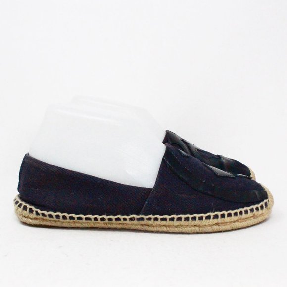 TORY BURCH #41505 Navy Lonnie Canvas Flat Espadrilles (US 8 EU 38) - Picture 2 of 9